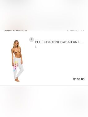 Aviator Nation Women’s Bolt Gradient Sweatpants - White -
